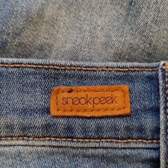 Sneak Peek Distressed Flare Jeans Junior Sz 5 - Picture 5 of 9